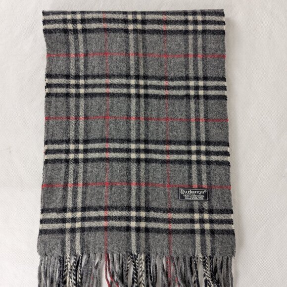 Burberry Lambswool Plaid Scarf Gray Unisex | Warm Soft Luxury | Fast Shipping - Picture 2 of 7